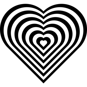 Black and white hearts