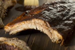 75868967 - homemade saucy baked baby back ribs ready to eat