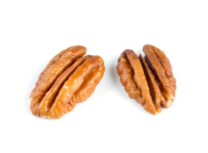 pecan nuts over white